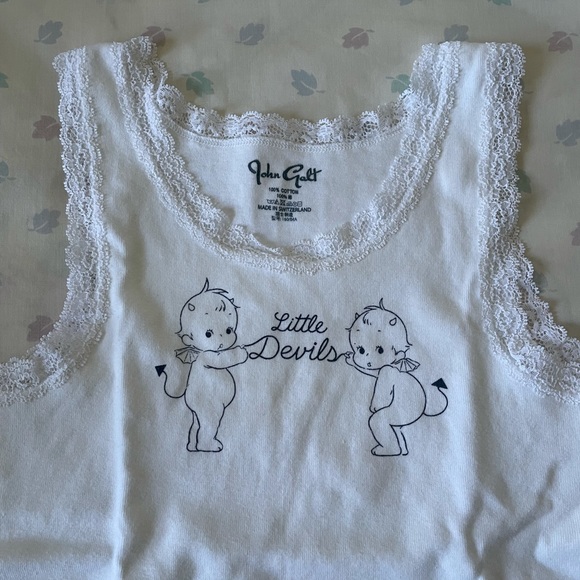 BRANDY MELVILLE lace trim tank w/ baby devil graphic!